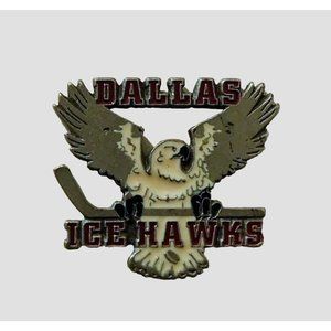 Dallas Ice Hawks Hockey Pin Tie Tac Lapel Hat Metal 1.25 in x 1.25 in